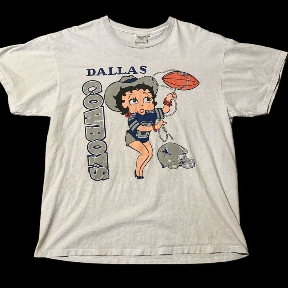 Betty Boop Dallas Cowboys Tee shirt retro tee vintage vtg J589
